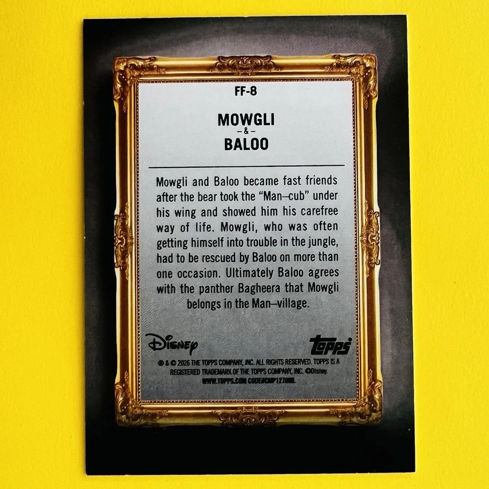 2026 Topps Disney NEON Mowgli &‎ Baloo FF-8 Family First Insert